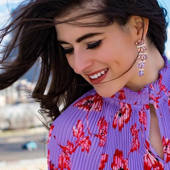 Express Pink Ombré Drop Gem Stone Earrings - Picture 3 of 5